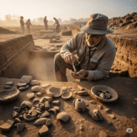 بررسی علائم گنج در یک منطقه باستانی برای تشخیص دفینه با نگاه