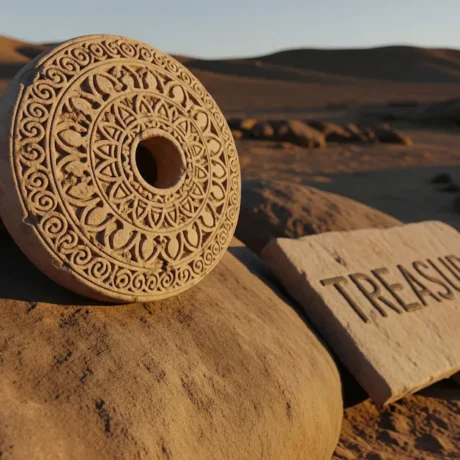 تصویر سنگ قبر اشکانی با نشانه‌های جوغن