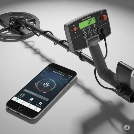 فلزیاب گوشی در حال کاوش آثار باستانی