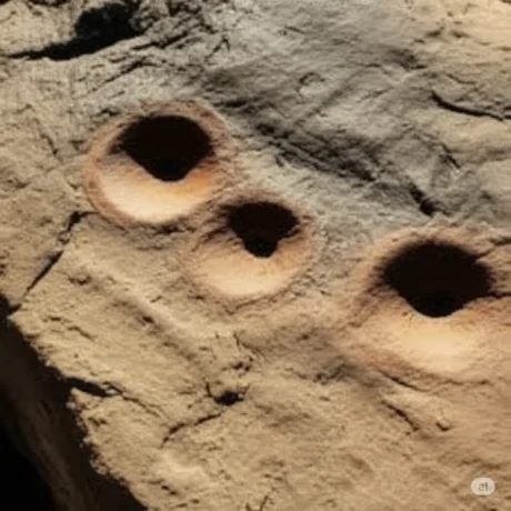 طرح سه جوغن مثلثی حک‌شده روی صخره