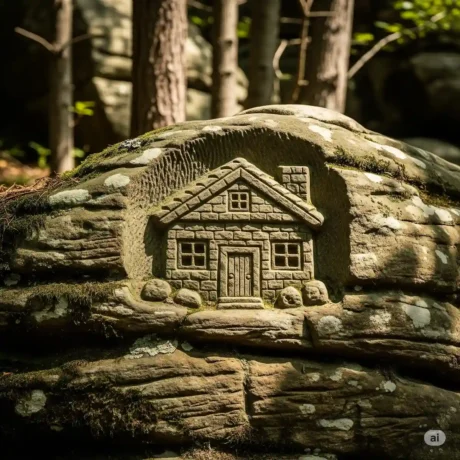 نمونه‌ای از سفید خانه در گنج یابی در میان سنگ‌های کوهستان