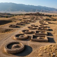 چینش سنگها در قبرستان ساسانی، نمایش آیینهای تدفین ایران باستان