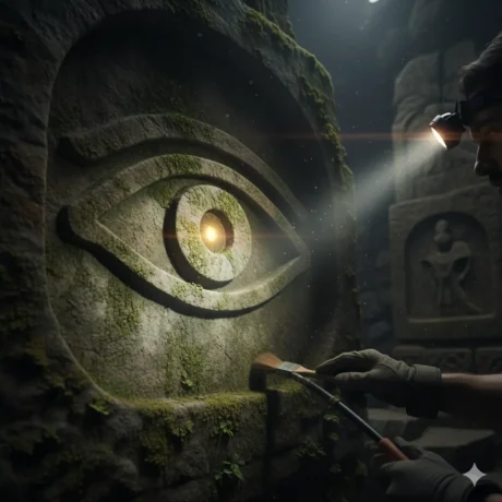 نقش چشم در دفینه یابی روی سنگ باستانی