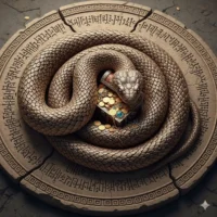 نماد مار روی سنگ باستانی، محافظ گنج